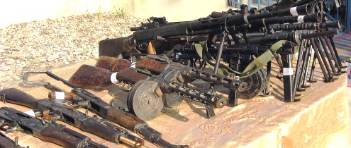 Armas requisadas a rebeldes libios