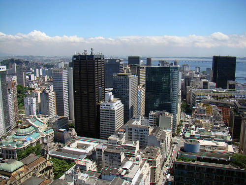 Vista aérea del centro de Río de Janeiro