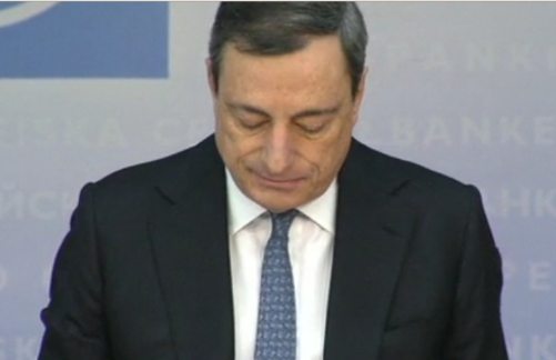 Mario Draghi en la rueda de prensa