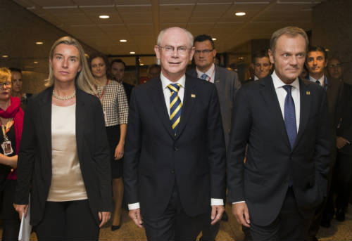 Mogherini, Van Rompuy y Tusk