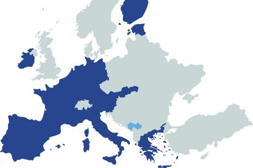 Mapa de la eurozona