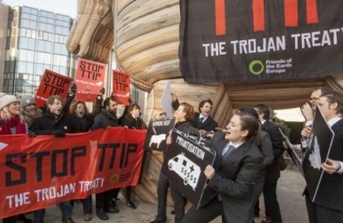 Manifestación en Bruselas contra el TTIP