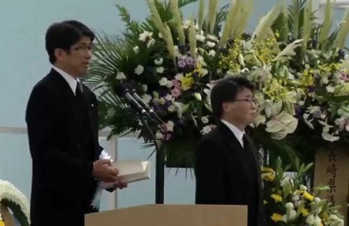 Los alcaldes de Hiroshima y Nagasaki en la ceremonia 