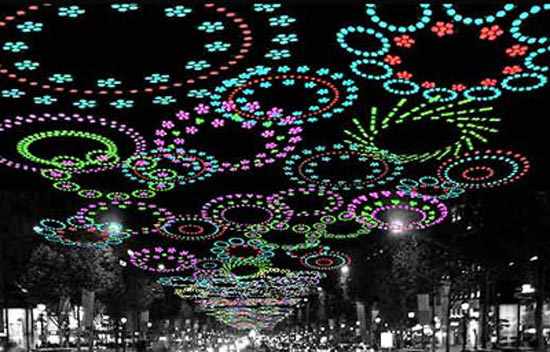 luces navideñas formando círculos