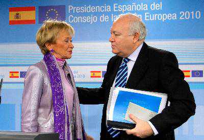 De la Vega y Moratinos durante la presidencia española de la UE
