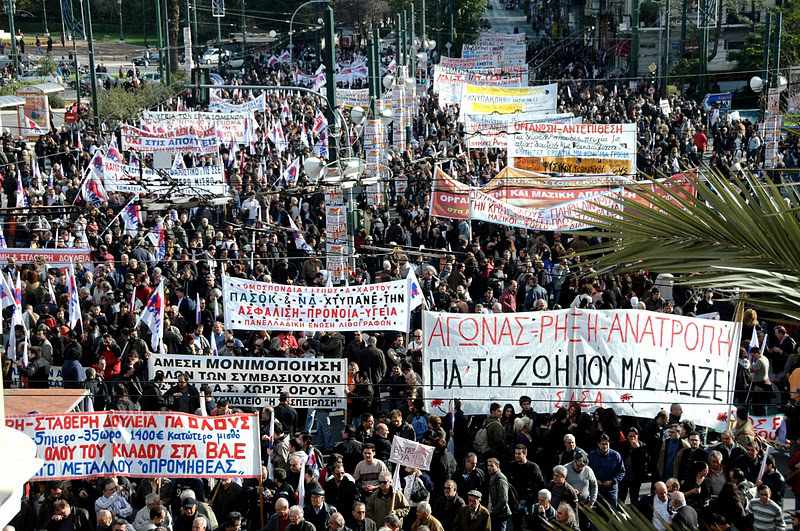 Manifestación en Atenas contra el plan de austeridad