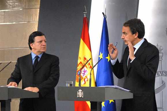 Zapatero y Barroso en La Moncloa