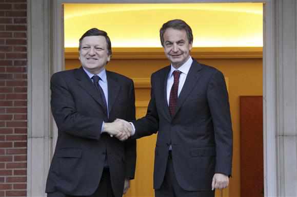 Zapatero y Barroso en La Moncloa