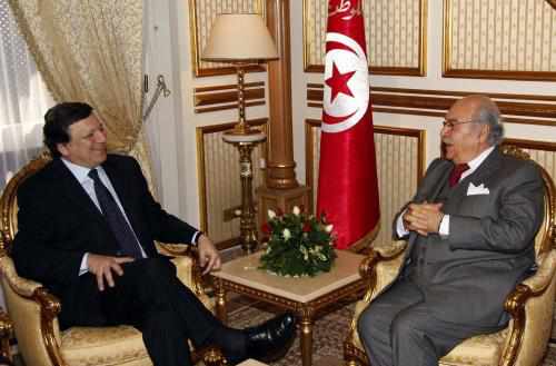 Barroso y el presidente interino de Túnez, Foued Mebazaa