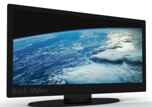 Un televisor, en la pantalla se ve la Tierra