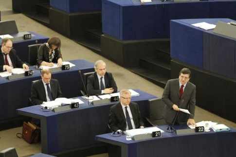 José Manuel Durao Barroso hablando en el Parlamento europeo