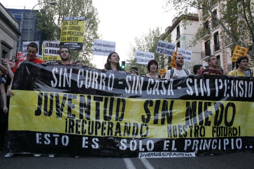 Manifestación Jóvenes sin futuro en Madrid