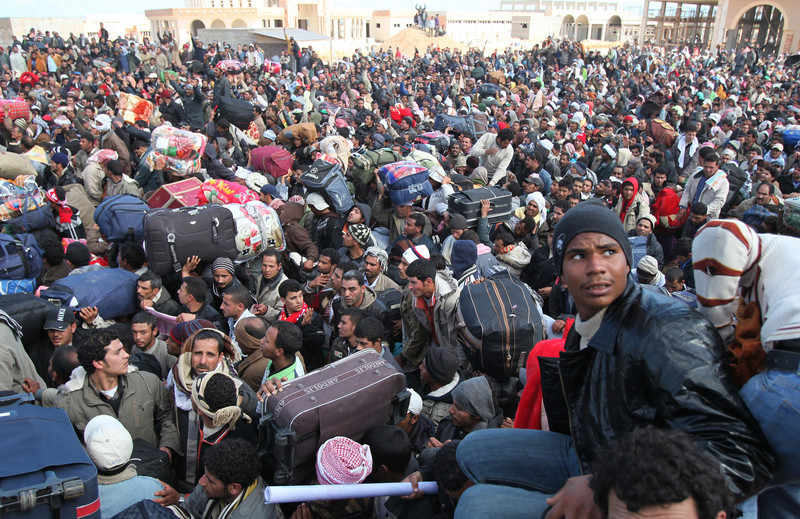 Refugiados en Túnez procedentes de Libia