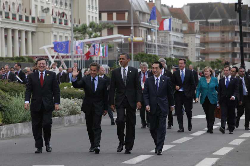 Los líderes del G-8, en Deauville