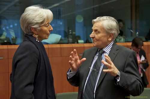 Christine Lagarde y el pte. del BCE, Jean-Claude Trichet
