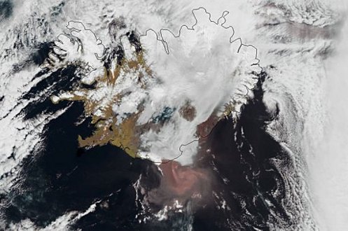 Foto de satélite del volcán