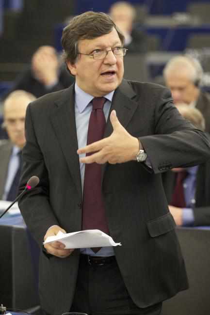 El presidente de la Comisión Europea, Durao Barroso, en el Parlamento Europeo