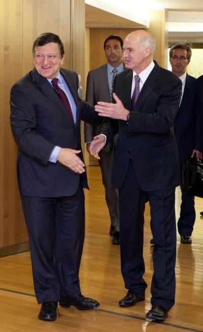 Yorgos Papandreu y Barroso, en Bruselas