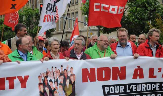 Manifestación contra los planes de austeridad en Luxemburgo