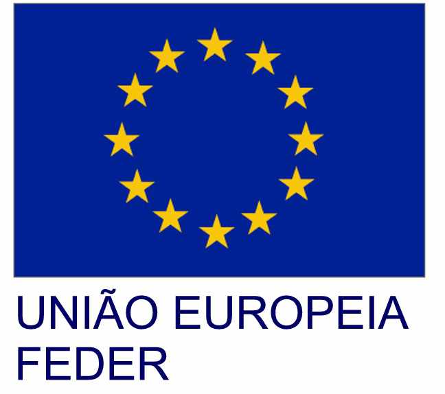 Logo de los fondos Feder en portugués