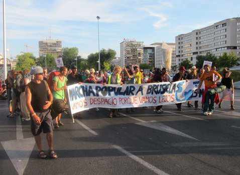El grupo que inicia la marcha en La Catellana de Madrid