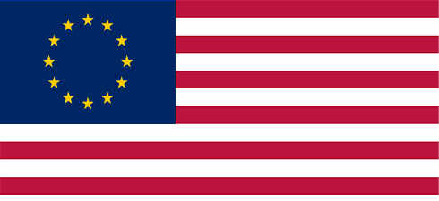 Imaginaria bandera de los Estados Unidos de Europa