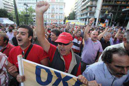 Protestas sindicales en Grecia contra los planes de ajuste