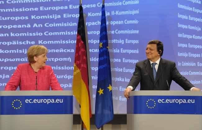 Merkel y Barroso, tras su encuentro en Bruselas