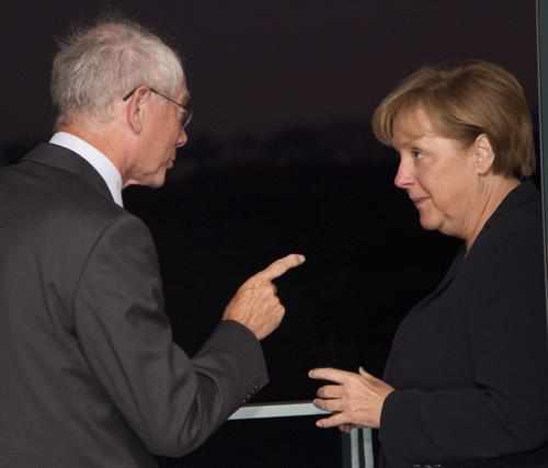 La canciller Merkel y el pte. del Consejo, H. van Rompuy