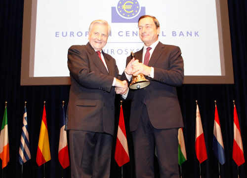Relevo de Trichet y Draghi al frente del BCE