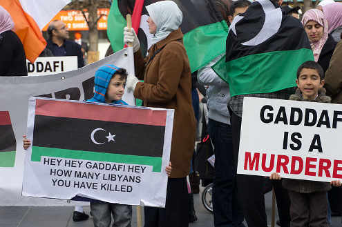 Manifestación contra Gadafi en Irlanda