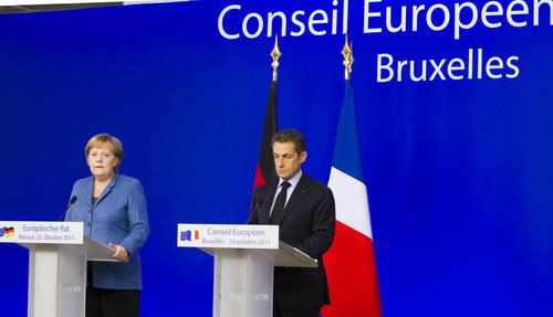 Merkel y Sarkozy, tras el Consejo Europeo