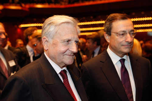 Jean-Claude Trichet y Mario Draghi