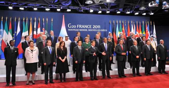 Foto de familia del G20 en Cannes