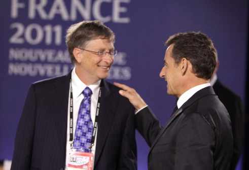 Bill Gates y Nicolas Sarkozy