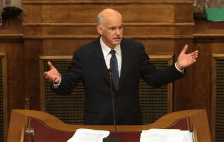Yorgos Papandreu, en el debate de la moción de confianza