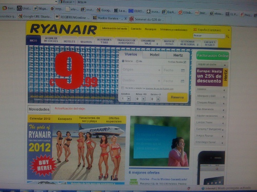 Web de la aerolínea Ryanair