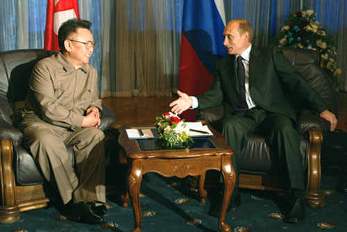 Kim Jong-IL y Vladimir Putin