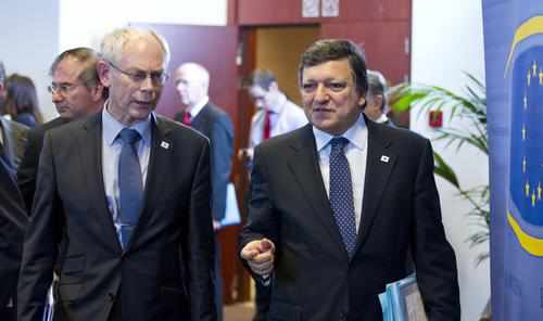Van Rompuy y Barroso en el Consejo Europeo de octubre