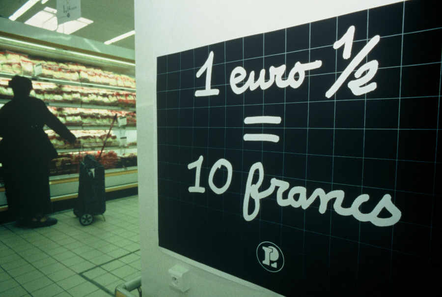 Primeros días de la implantación del euro en Francia