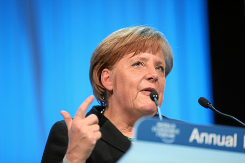 La canciller Angela Merkel, en el Foro de Davos