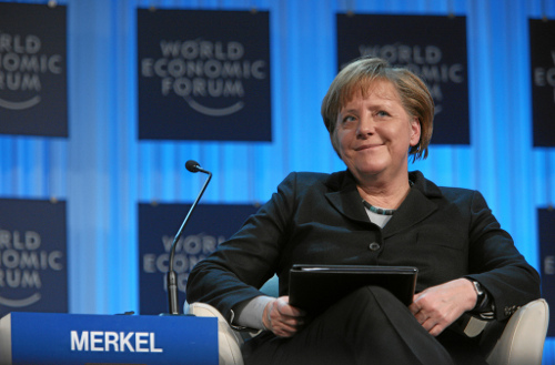 La canciller alemana Angela Merkel, en el Foro de Davos