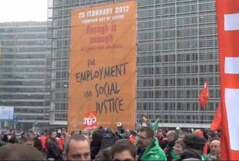 Manifestación de la CES en Bruselas