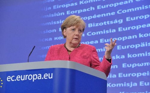 Angela Merkel en la Comisión Europea