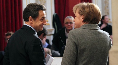 Angela Merkel y Nicolas Sarkozy, en París