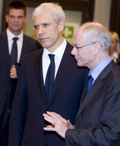 El presidente de Serbia, Boris Tadic, con el presidente del Consejo Europeo, H. van Rompuy