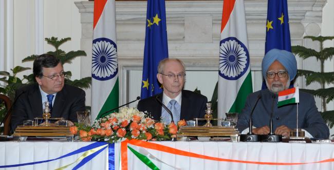 Los mandatarios de la UE y el primer ministro indio