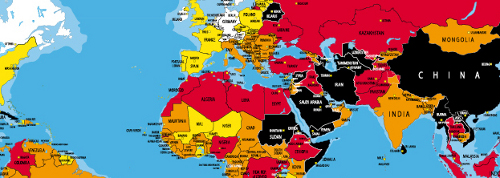 Mapa mundial de la libertad de prensa de RSF