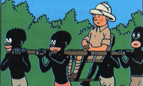 Viñeta de Tintin au Congo