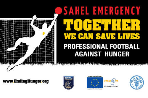 Cartel de la jornada de fútbol contra el hambre en el Sahel